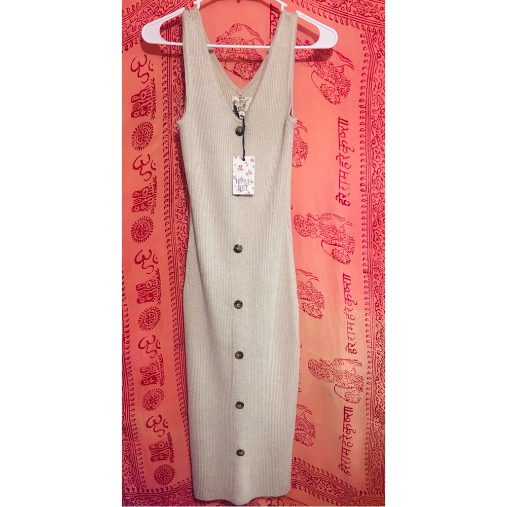 Hippie rose ribbed body shaping dress